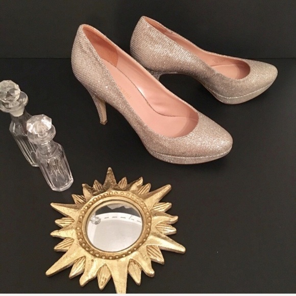 𝅺ENZO Angiolini Sparkle Silver Pumps Heel - Picture 7 of 7